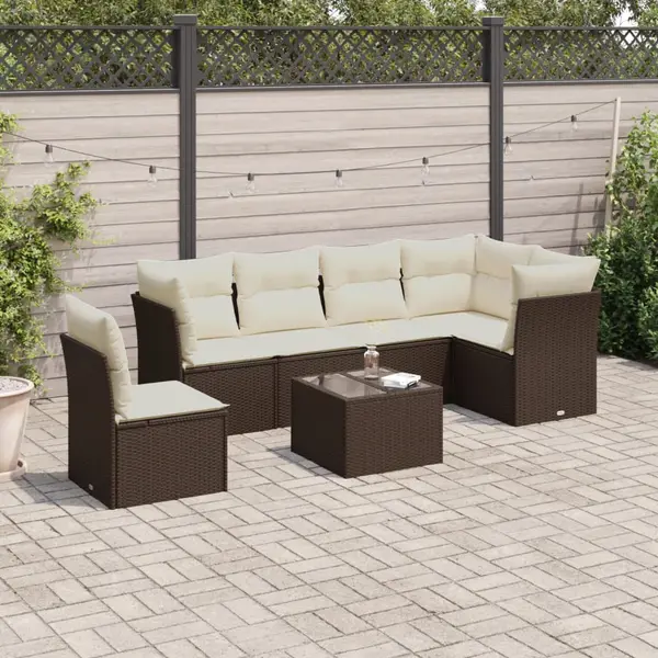 Gossi set canapele de gradina cu perne, 6 piese, maro, poliratan
