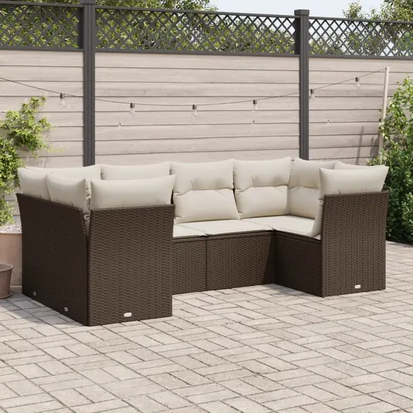 Gossi set canapele de gradina cu perne, 6 piese, maro, poliratan
