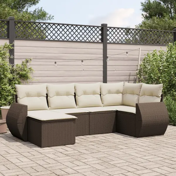 Gossi set canapele de gradina cu perne, 6 piese, maro, poliratan