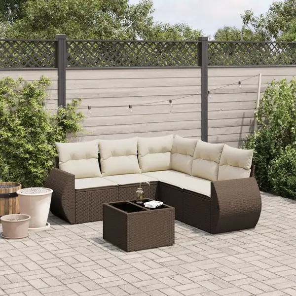 Gossi set canapele de gradina cu perne, 6 piese, maro, poliratan