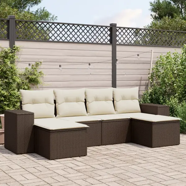 Gossi set canapele de gradina cu perne, 6 piese, maro, poliratan