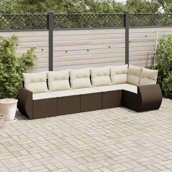 Gossi set canapele de gradina cu perne, 6 piese, maro, poliratan