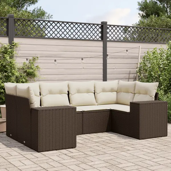Gossi set canapele de gradina cu perne, 6 piese, maro, poliratan