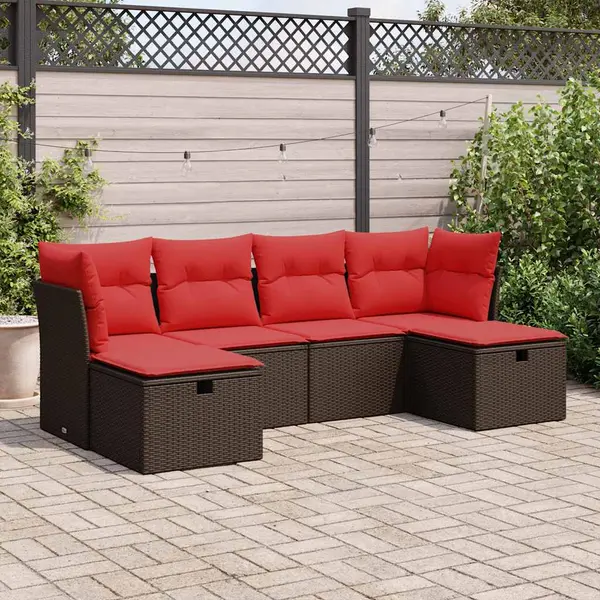 Gossi set canapele de gradina cu perne, 6 piese, maro, poliratan