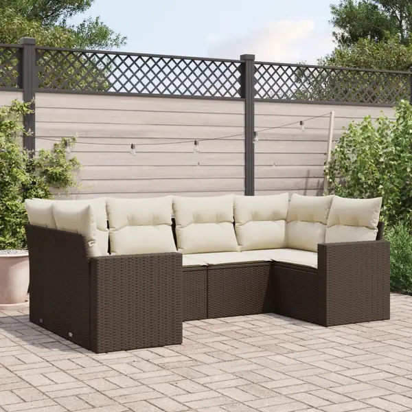 Gossi set canapele de gradina cu perne, 6 piese, maro, poliratan