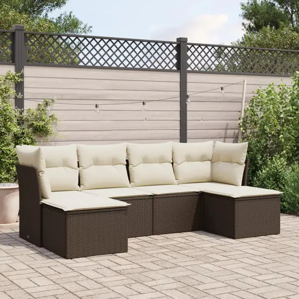Gossi set canapele de gradina cu perne, 6 piese, maro, poliratan