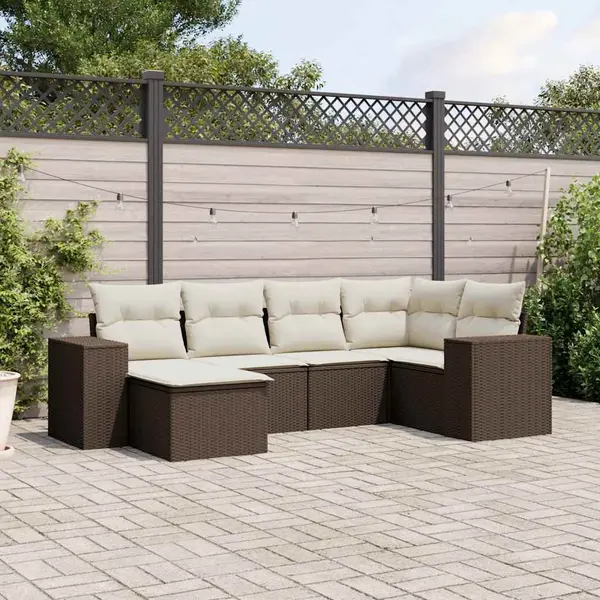Gossi set canapele de gradina cu perne, 6 piese, maro, poliratan
