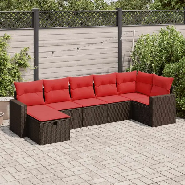 Gossi set canapele de gradina cu perne, 7 piese, maro, poliratan