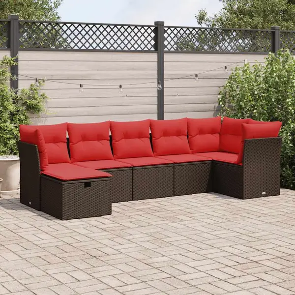 Gossi set canapele de gradina cu perne, 7 piese, maro, poliratan