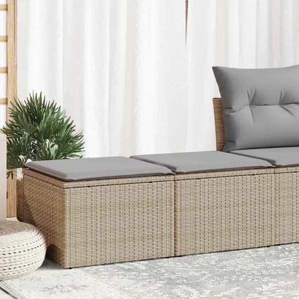 Gossi set canapele gradina cu perne 2 piese bej poliratan/lemn acacia
