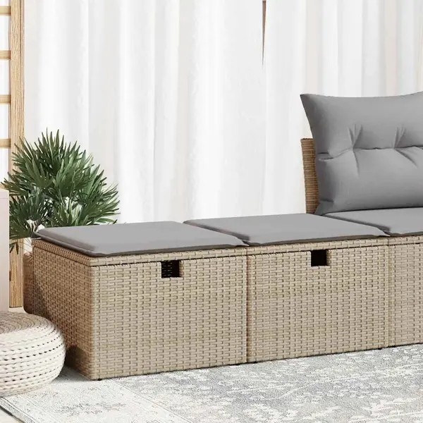 Gossi set canapele gradina cu perne 2 piese bej poliratan/lemn acacia
