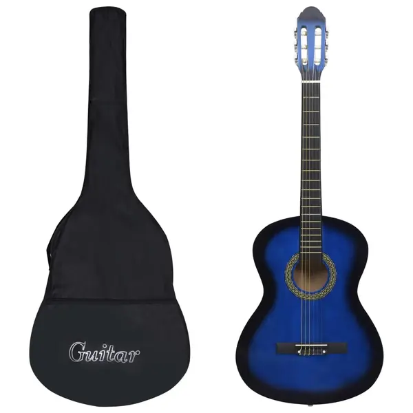 Gossi set chitara clasica incepatori, 12 piese, albastru, 4/4 39