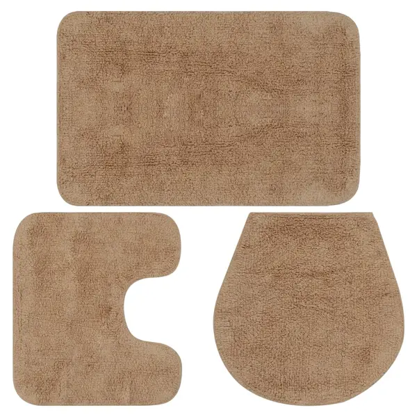 Gossi set covorase baie, 3 piese, bej, textil