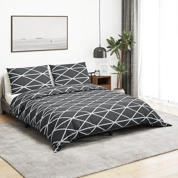 Gossi set cu husa de pilota, gri, 200x200 cm, bumbac