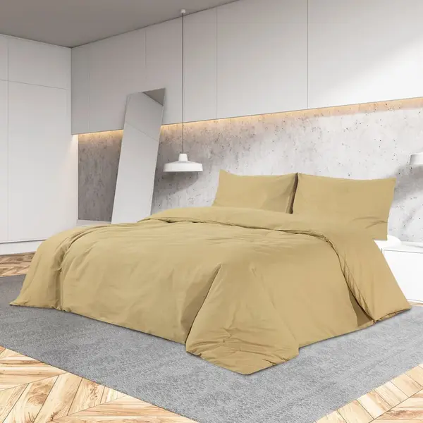 Gossi set cu husa de pilota, gri taupe, 200x220 cm, microfibra