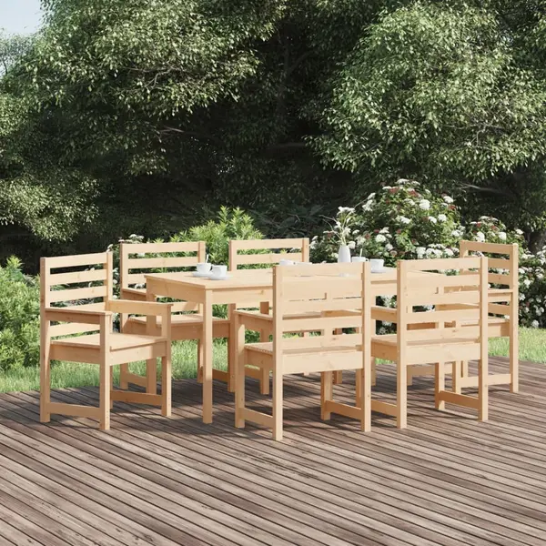 Gossi set cu masa de gradina, 7 piese, lemn masiv de pin