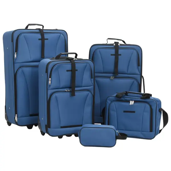 Gossi set de bagaje de calatorie, 5 piese, albastru, material textil