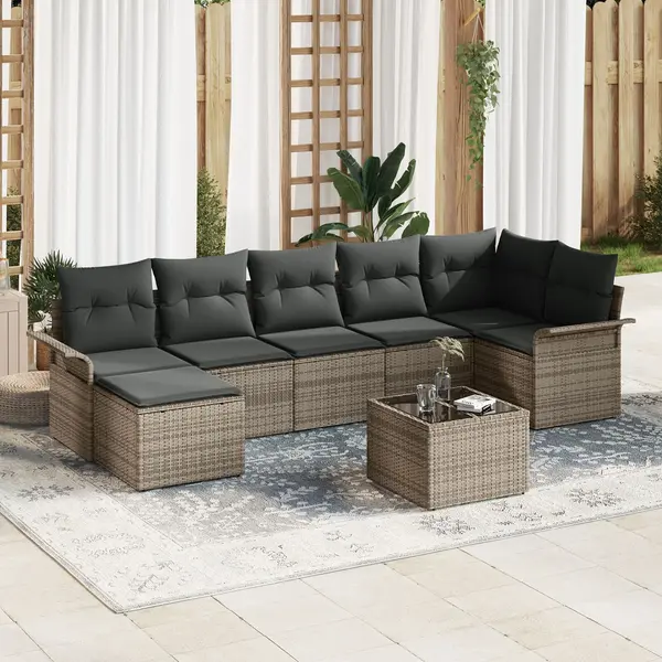 Gossi set de canapea gradina cu perne gri
