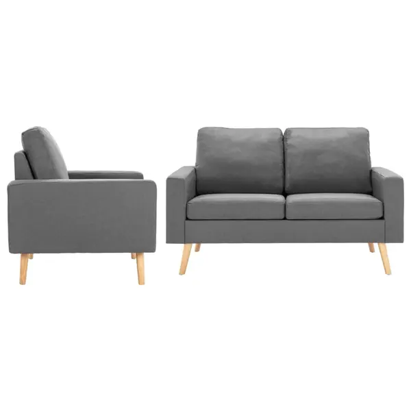 Gossi set de canapele, 2 piese, gri deschis, material textil