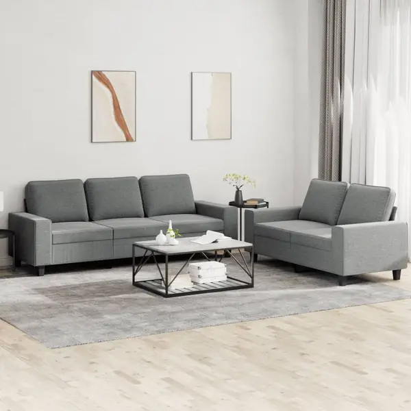 Gossi set de canapele, 2 piese, gri inchis, material textil