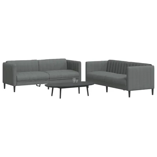 Gossi set de canapele, 2 piese, gri inchis, material textil