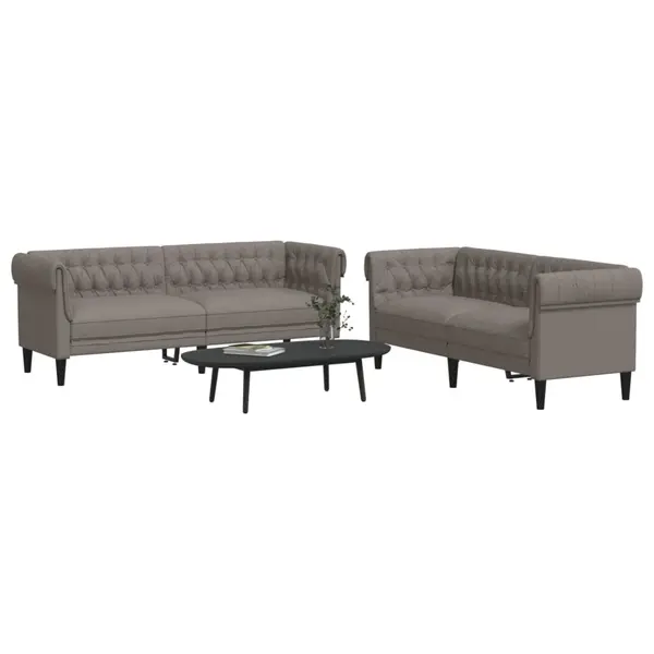 Gossi set de canapele, 2 piese, gri taupe, material