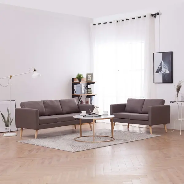Gossi set de canapele, 2 piese, gri taupe, material textil