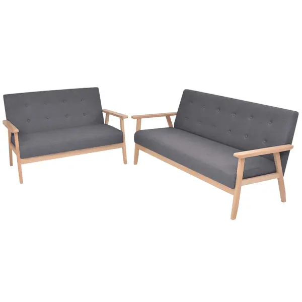 Gossi set de canapele, 2 piese, material textil, gri inchis
