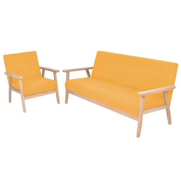 Gossi set de canapele 2 piese, textil, galben