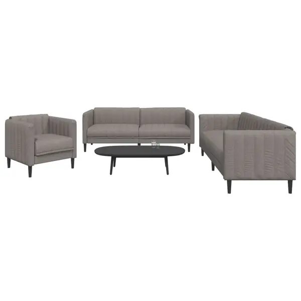 Gossi set de canapele, 3 piese, gri taupe, textil
