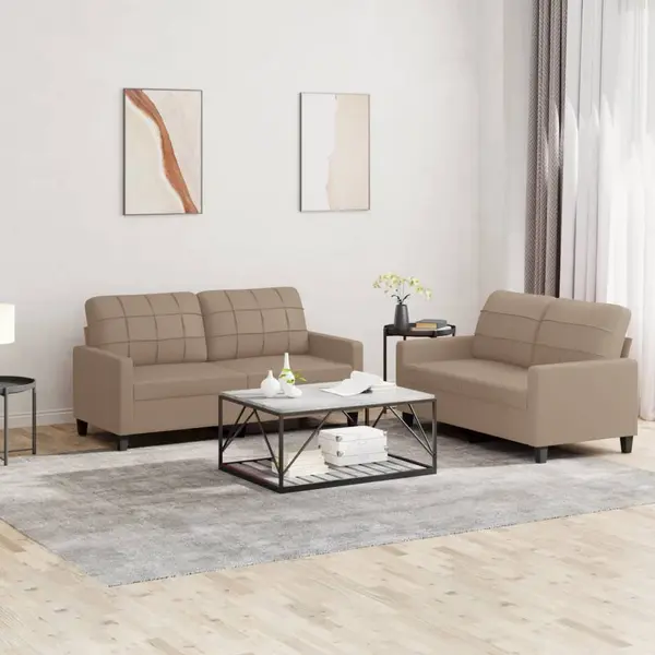 Gossi set de canapele cu perne, 2 piese, cappuccino, piele ecologica