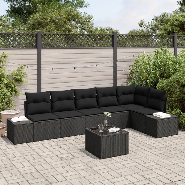 Gossi set de canapele de gradina cu perne bej din ratan