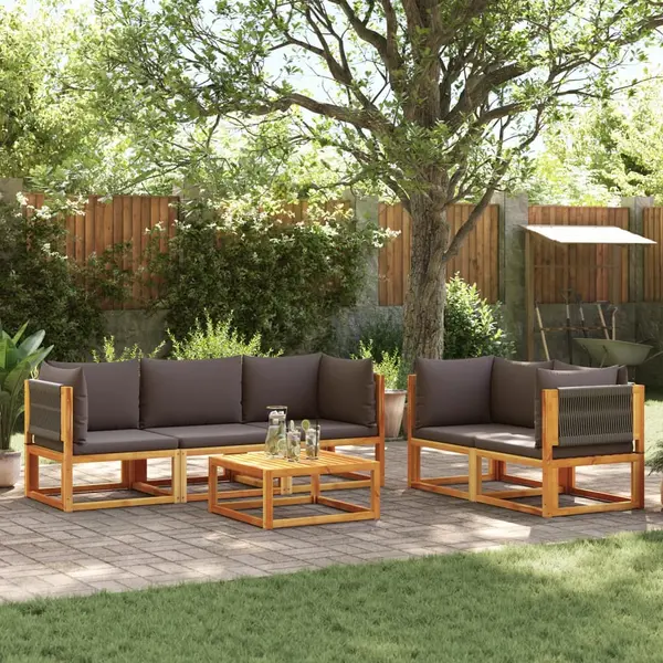 Gossi set de canapele gradina cu perne, 6 piese, lemn masiv acacia