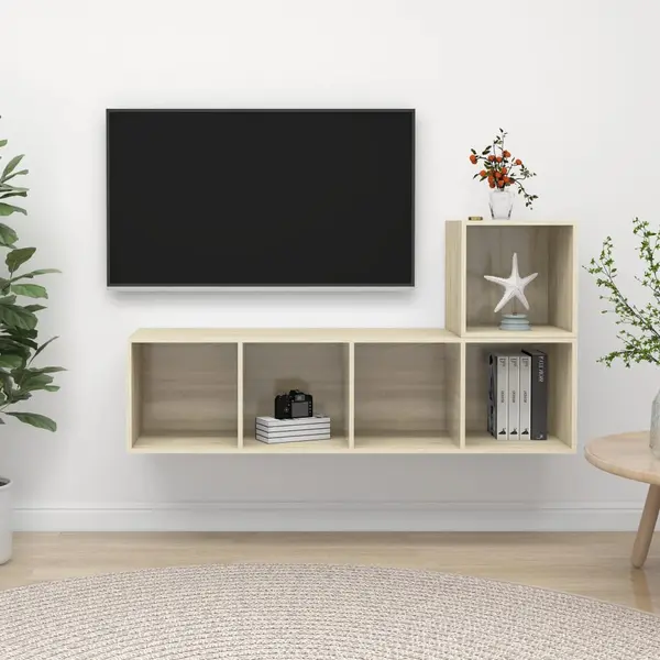Gossi set de dulapuri tv, 2 piese, stejar sonoma, lemn prelucrat