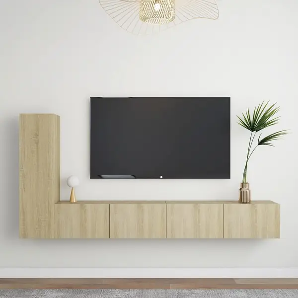 Gossi set de dulapuri tv, 3 piese, stejar sonoma, lemn prelucrat
