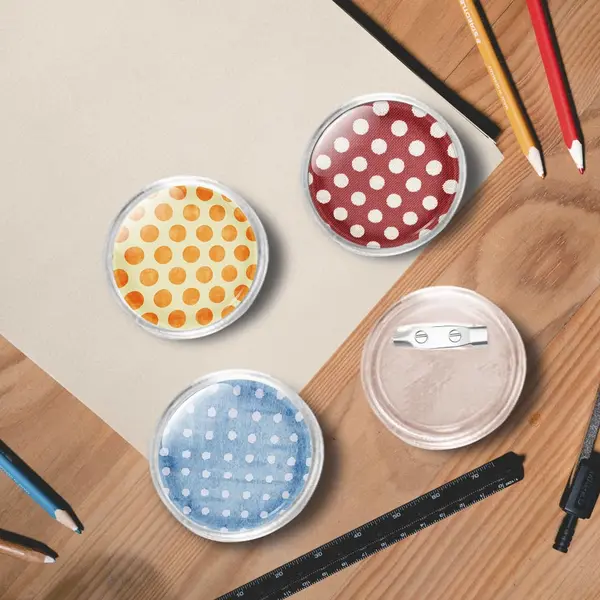 Gossi set de ecusoane cu ac, 100 seturi, 37 mm, acril