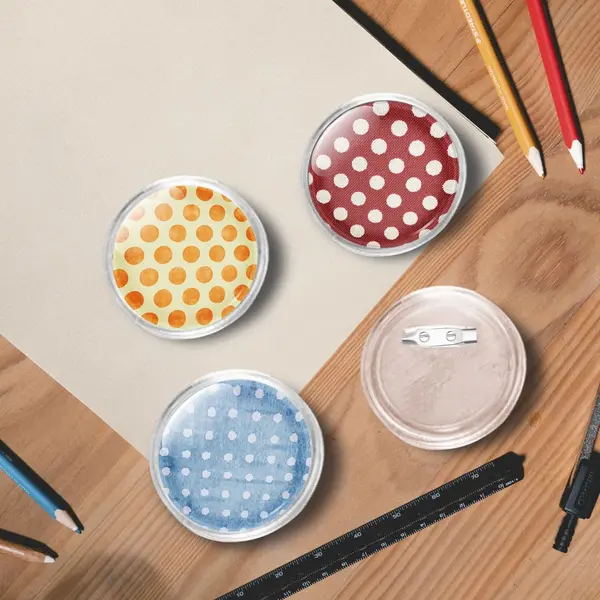 Gossi set de ecusoane cu ac, 100 seturi, 58 mm, acril