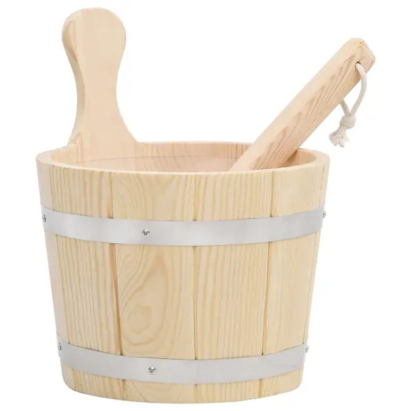 Gossi set de galeata si polonic pentru sauna, lemn masiv de pin