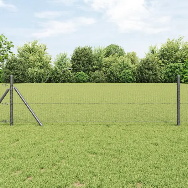 Gossi set de garduri set de 2 gri metal, plastic 25 x 0.5 m durabil