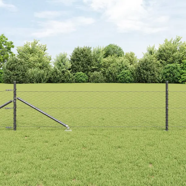 Gossi set de imprejmuire set de 2 gri metal 25 x 0.5 m durabil