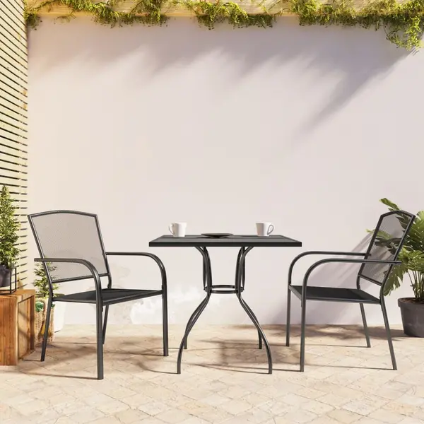 Gossi set de masa gradina, 3 piese, antracit, otel