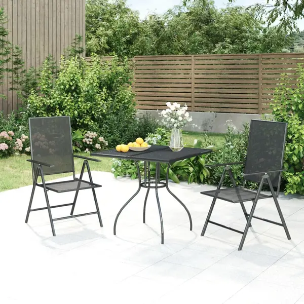 Gossi set de masa gradina, 3 piese, antracit, otel