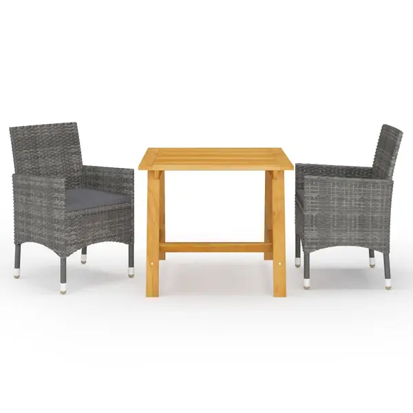 Gossi set de masa pentru gradina, 3 piese, gri