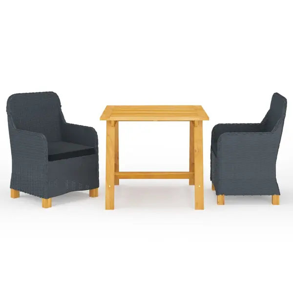 Gossi set de masa pentru gradina, 3 piese, gri inchis