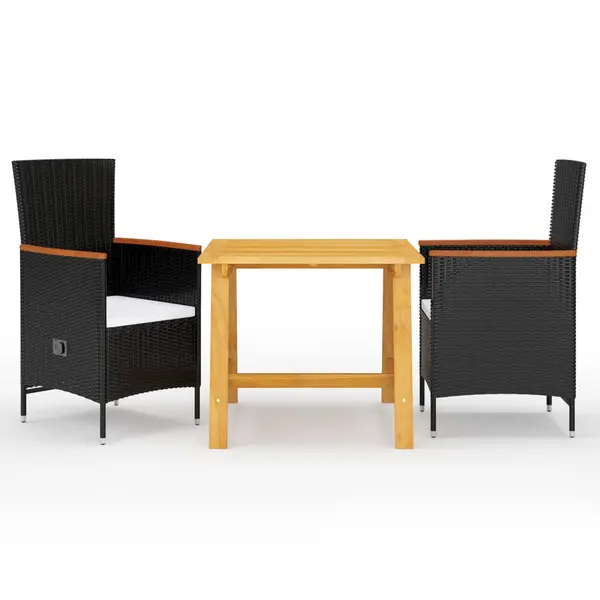 Gossi set de masa pentru gradina, 3 piese, negru