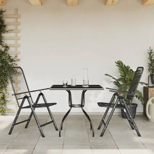 Gossi set de masa pentru gradina, 3 piese, plasa metalica antracit
