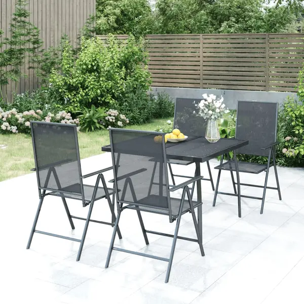 Gossi set de masa pentru gradina, 5 piese, antracit, otel