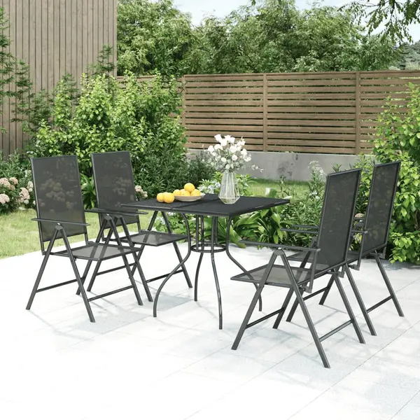 Gossi set de masa pentru gradina, 5 piese, antracit, otel