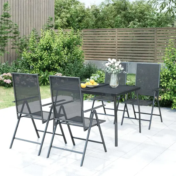 Gossi set de masa pentru gradina, 5 piese, antracit, otel