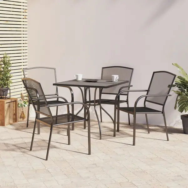 Gossi set de masa pentru gradina, 5 piese, antracit, otel